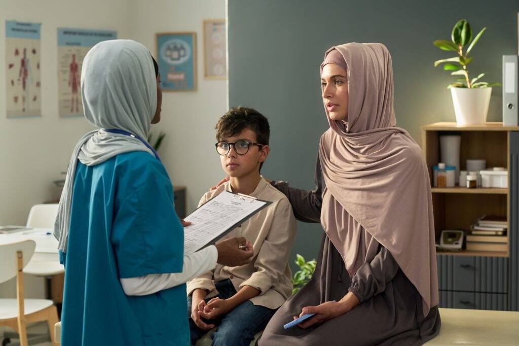 Consulting with Muslim Healthcare Professional in Medical Office